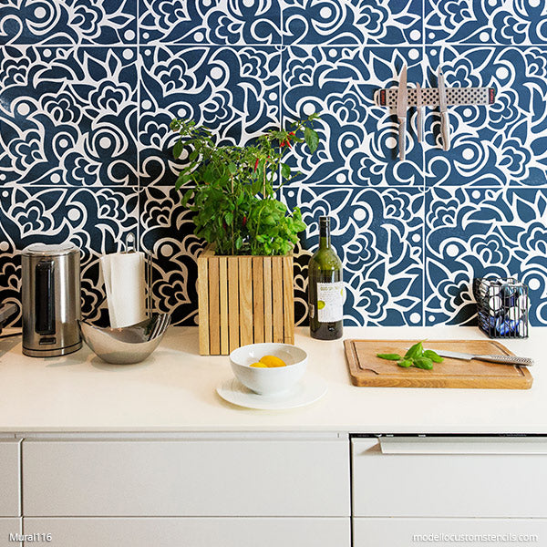 Abstract Mural Art Stencils Paint Wall Stencil Pattern - Modello Custom Stencils for Painting DIY Murals