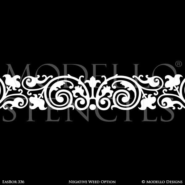 Eastern Moorish Moroccan Asian Oriental African Designs for DIY Painted Exotic Decor - Large Wall Border Stencils for Decorating