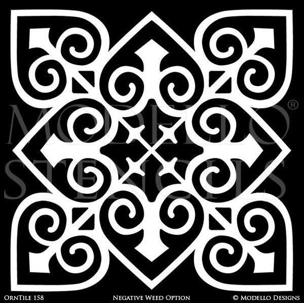 Ornamental Decorative Tiles for Easy Stenciling - Modello Custom Stencils