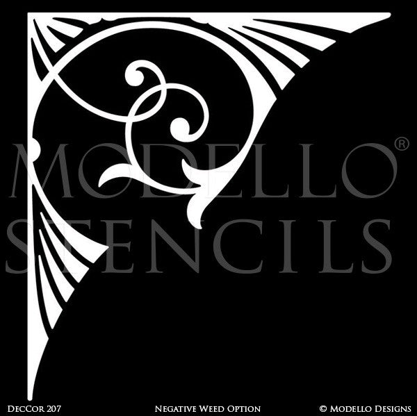 Wall Art Corner Stencils for Classic Painted Decor - Modello Designs