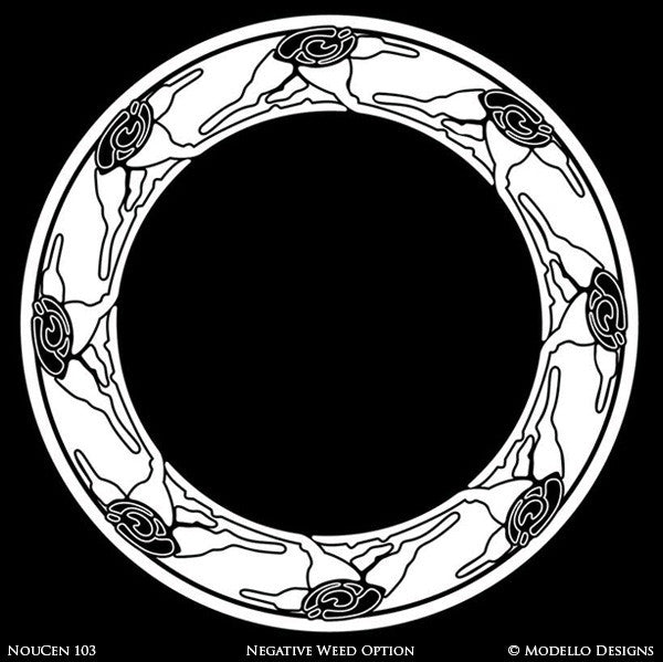 Art Nouveau Decor and Painted Ceiling Medallions Stencils