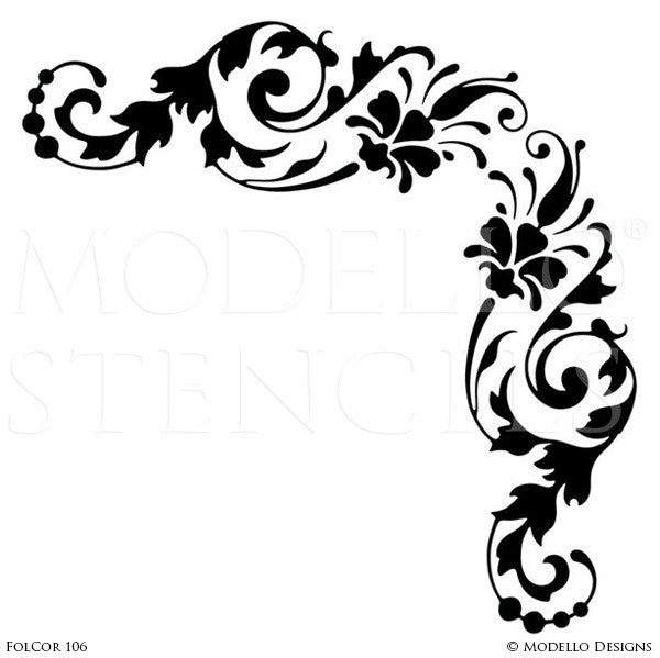 Corner Decals for Painting and Stenciling Custom Wall and Ceiling Designs - Modello Stencils