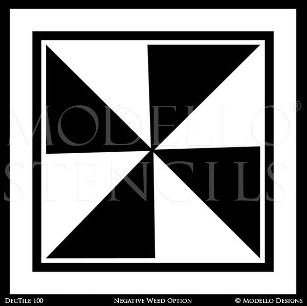 Art Deco Design and Painted Decor - Geometric Tile Stencils from Modello Custom Stencils