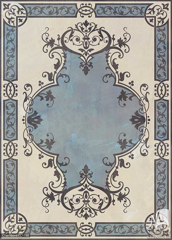 Decorative Concrete Stencils and Floor Carpet Rug Designs - Modello Custom Stencils