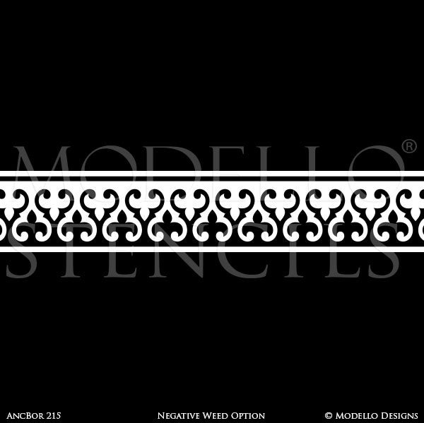 Border Stencils for Painting Ceiling or Wall with Classic Traditional Designs - Modello Custom Stencils