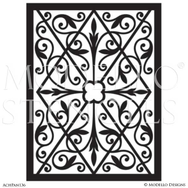 Custom Cut Panel Stencils for Painting Ceilings with Large Patterns - Modello Custom Self Adhesive Stenciling