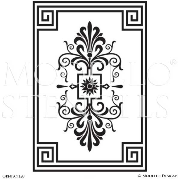 Art Deco Design and Painted Decor - Large Wall Panel Mural Stencils from Modello Custom Stencils