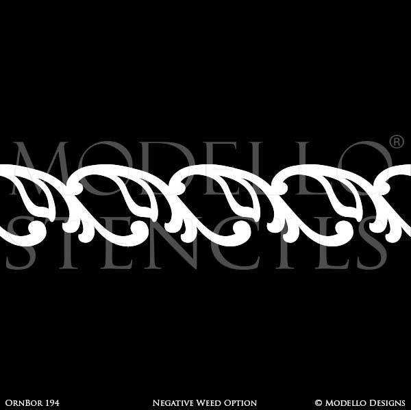 Ceiling Border Stencils or Wall Borders for Decorative Professional Painting Projects - Modello Custom Stencils
