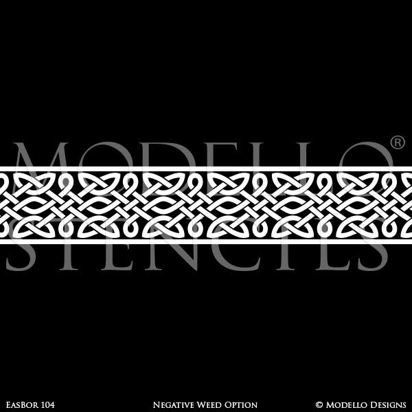 Modern Geometric Shapes Painted Wall Floor Border Stencils - Modello Custom Stencils