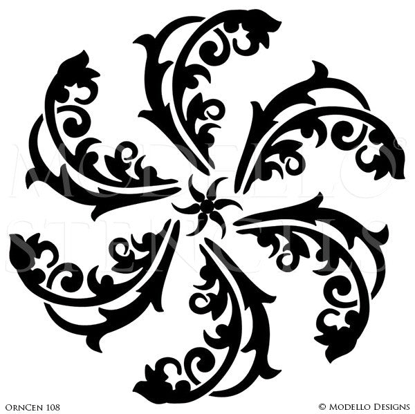 Modern Circle Medallion Stencils for Stenciled and Painted Ceiling Designs