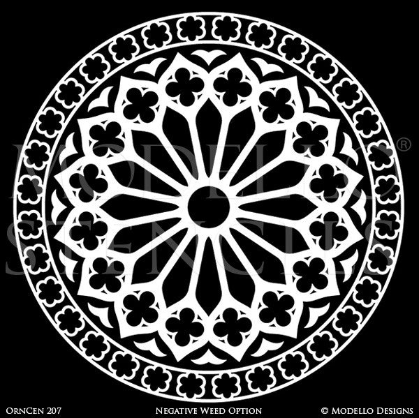 Custom Cut Stencils for Painting Ceilings with Large Patterns - Modello Custom Self Adhesive Stenciling