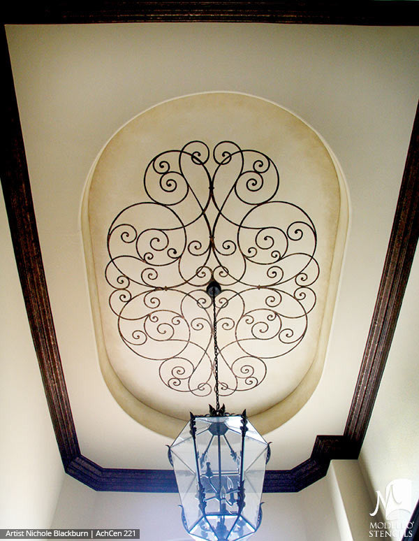 Ceiling Medallion Stencils - Custom Ceiling Design - Paint