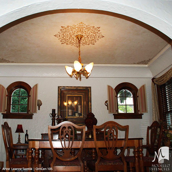 Decorative Medallions and Stencil Patterns for Painting Ceilings - Modello Custom Stencils
