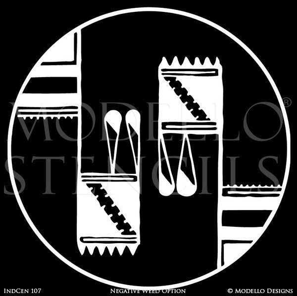 Indian and Tribal Decor and Modern Interiors - Modello Custom Medallion Stencils