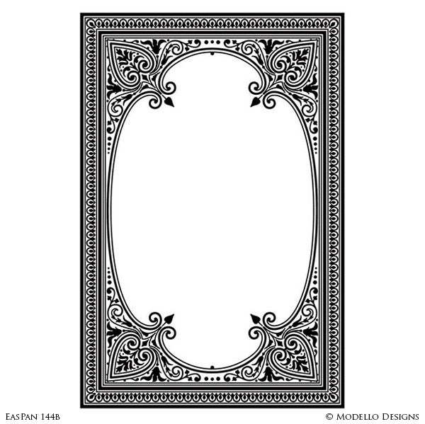 Moroccan Stained Antique Mirror Window Panel Stencils for Decorative Painting - Modello Custom Stencils