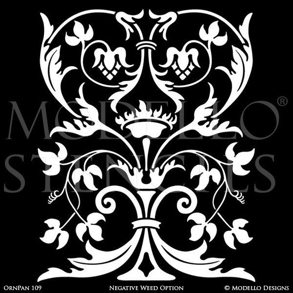 Painted Furniture Cabinet Panels & Wall Panels - Modello Custom Stencils for Decorating