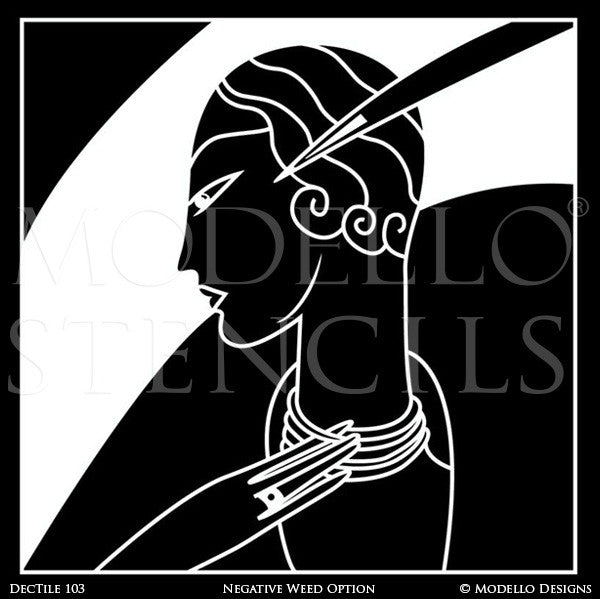 Art Deco Design and Painted Decor - Mural Tile Stencils from Modello Custom Stencils