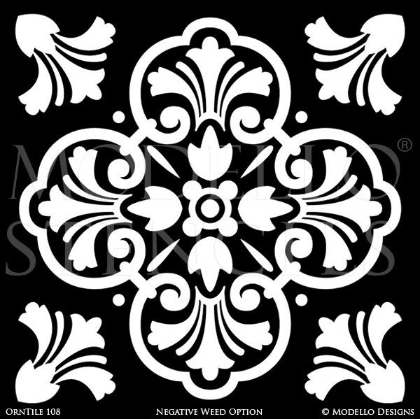 Classic European Tiles Stencils for Painting Walls and Furniture - Modello Custom Stencils