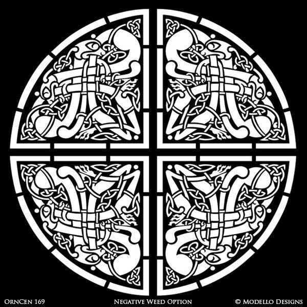 Exotic, Global Chic, Moroccan, Oriental, Asian, Indian Decor Idea - Painted Wall Medallions Stencils from Modello Custom Stencils
