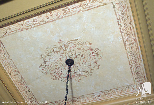 Ceiling Border Stencils or Wall Borders for Decorative Professional Painting Projects - Modello Custom Stencils