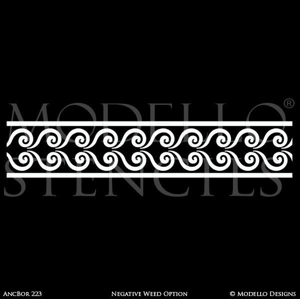 Traditional Border Designs for Wall Mural Painting Projects and Decorative Ceilings - Modello Custom Stencils