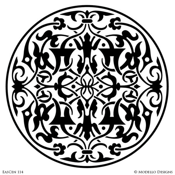 Moroccan, Asian, Indian Decor Ideas and Exotic Interiors - Custom Wall Art and Painted Ceiling Stencils