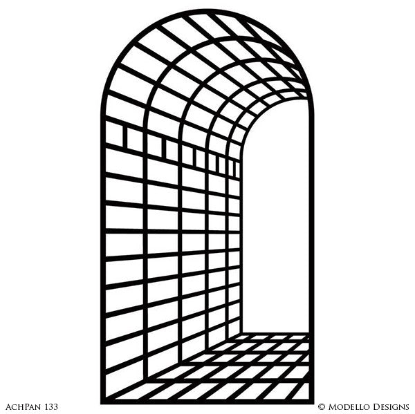 Large Archway Panel Wall Art Graphics Stencils for Decorative Painting - Modello Custom Stencils