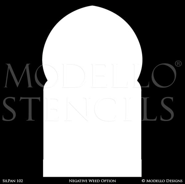 Large Moroccan Archway Panel Wall Art Graphics Stencils for Decorative Painting - Modello Custom Stencils