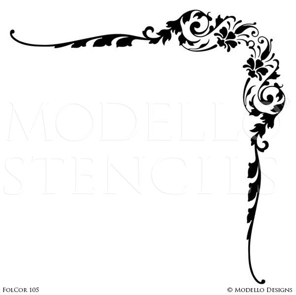 Corner Decals for Painting and Stenciling Custom Wall and Ceiling Designs - Modello Stencils