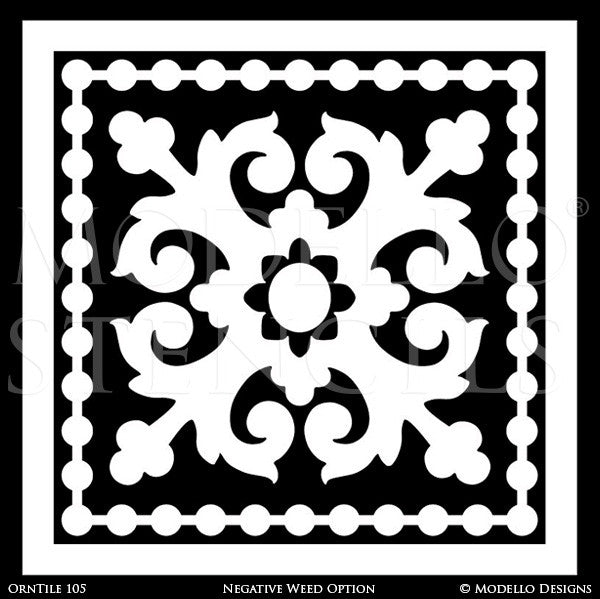 Decorative Tiles for Stenciling Floors and Ceilings - Modello Custom Designer Stencils