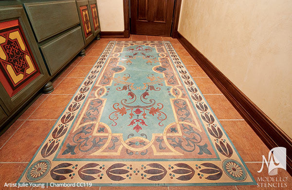 Decorative Concrete Stencils and Floor Carpet Rug Designs - Modello Custom Stencils