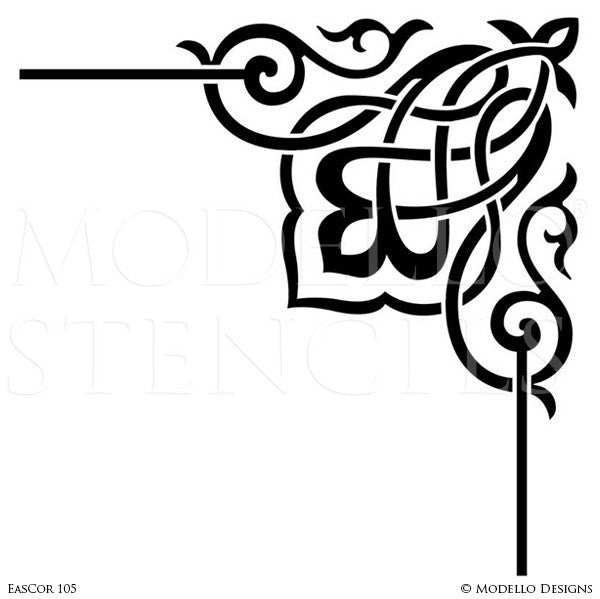 Decorative Corner Stencils for Stenciling Ceiling or Wall Designs - Modello Custom Stencils