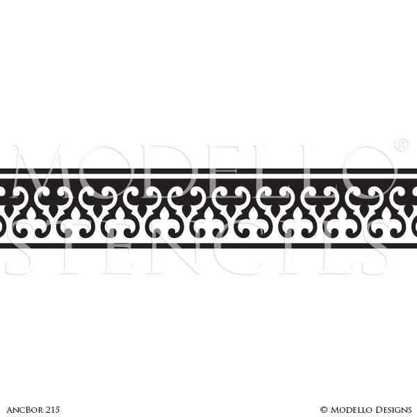 Border Stencils for Painting Ceiling or Wall with Classic Traditional Designs - Modello Custom Stencils