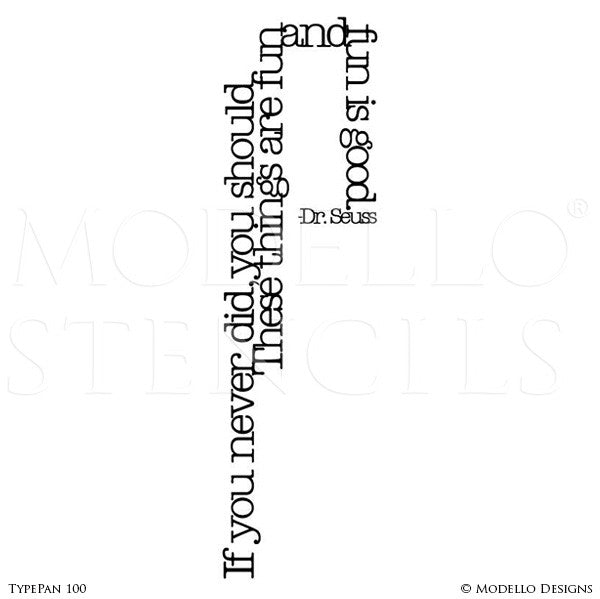 Dr Seuss Quote Wall Art Typography Stencils - Modello Custom Stencils