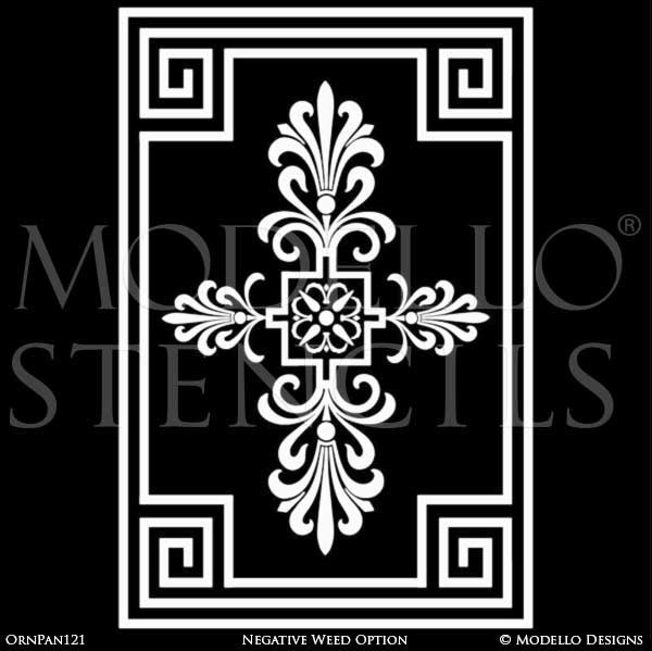 Stenciling and Painting Wall Murals with Ornamental Wall Panel Designs - Modello Custom Vinyl Stencils