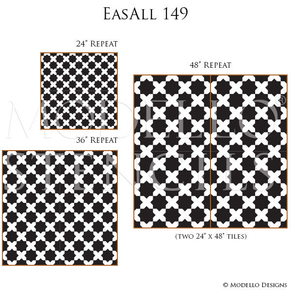Professional Painting with Boho Chic Allover Wall Stencils for Decorating - Modello Designs