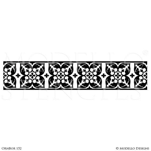 Ornamental and Decorative Wall Art Stencils for Painting Classic Home Decor - Modello Custom Designer Border Stencils