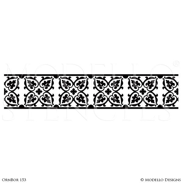 Border Stencils for Painting Ceiling or Wall with Classic Traditional Designs - Modello Custom Stencils