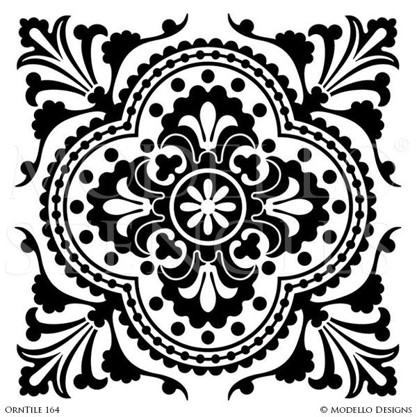 Ornamental Decorative Tiles for Easy Stenciling - Modello Custom Stencils