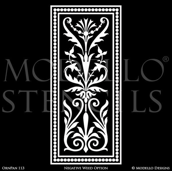 Custom Cut Stencils for Painting Wall Art and Wall Panels with Large Patterns - Modello Custom Self Adhesive Stenciling