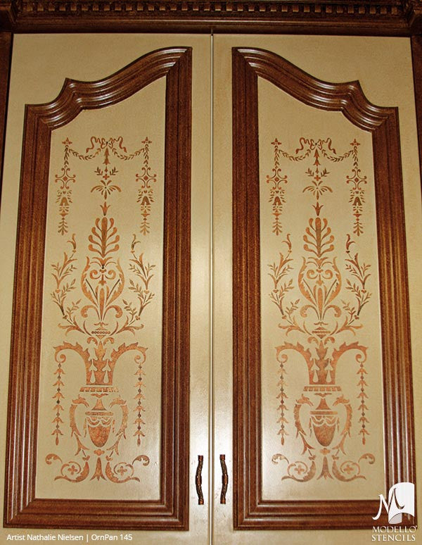 Painting Custom Panel Stencils and Large Furniture or Cabinet Doors - Modello Custom Stencils