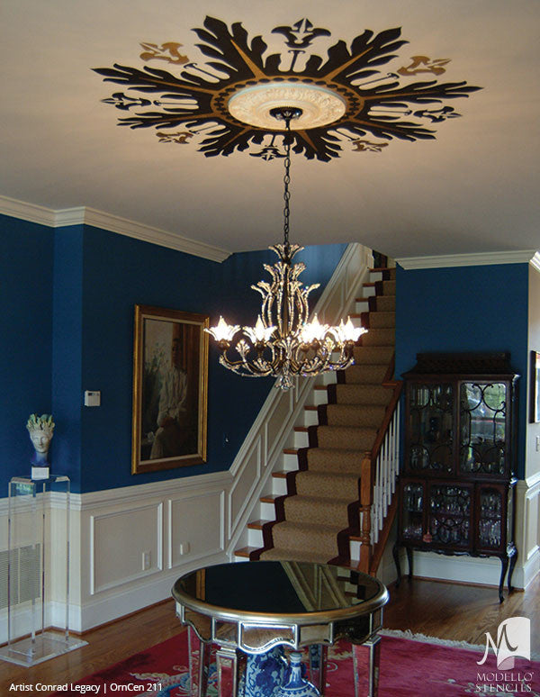 Classic European Round Circle Stencils for Painting Walls and Furniture - Modello Custom Stencils