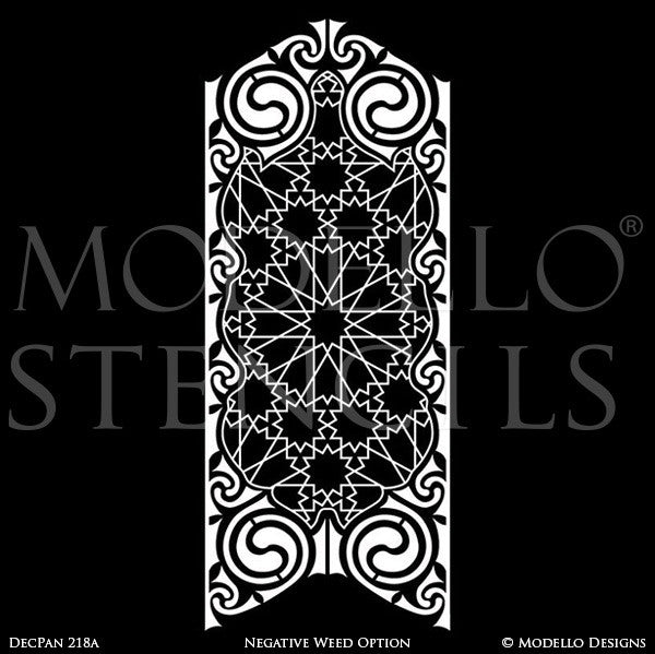 Art Deco Design Geometric Pattern - Large Wall Panel Stencils - Modello Custom Stenciling