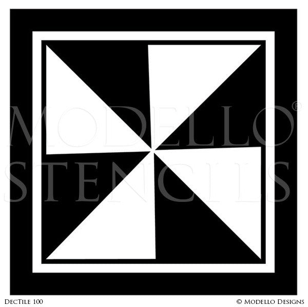Art Deco Design and Painted Decor - Geometric Tile Stencils from Modello Custom Stencils