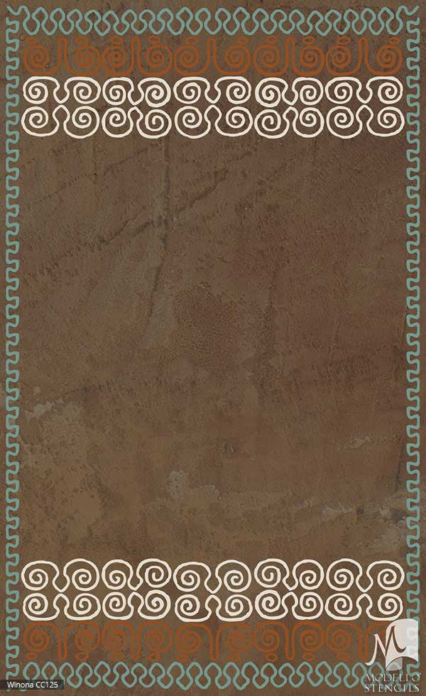 Ornamental Ceiling Decor or Concrete Floor Makeover - Modello Adhesvie Custom Panel Carpet Stencils