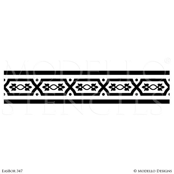 Asian Inspired Home Decor and Designer Wall Border Stencils - Modello Custom Stencils Designs