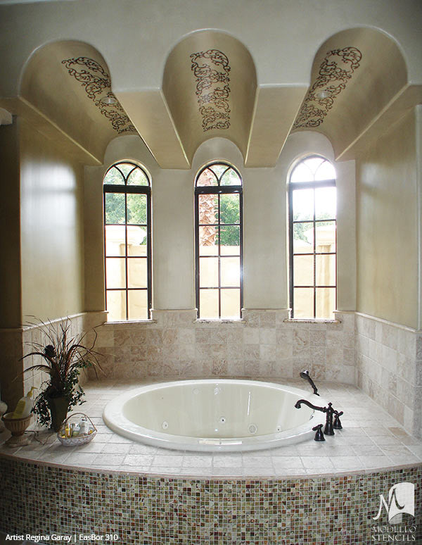 Adhesive Wall Border Stencils with Decorative Designs for Painting - Modello Custom Stencils