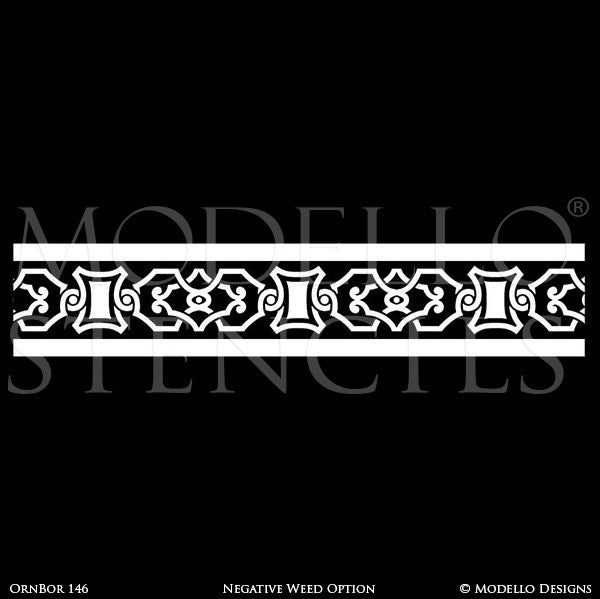 Decorative Border Stencils for Custom Wall Art or Ceiling Designs - Modello Stencils