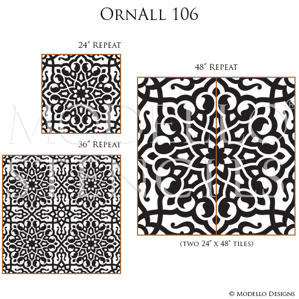 Decorative Stencils for Painting Walls with Designer Wallpaper Look - Modello Custom Stencils