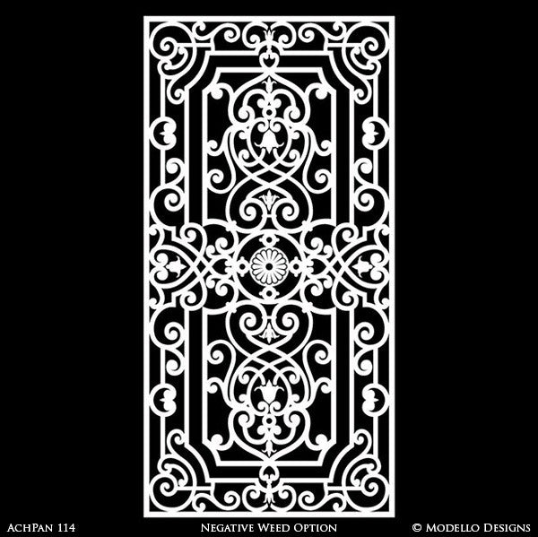 Classic European Panel Stencils for Painting Walls and Furniture and Doors and Glass Mirror - Modello Custom Stencils
